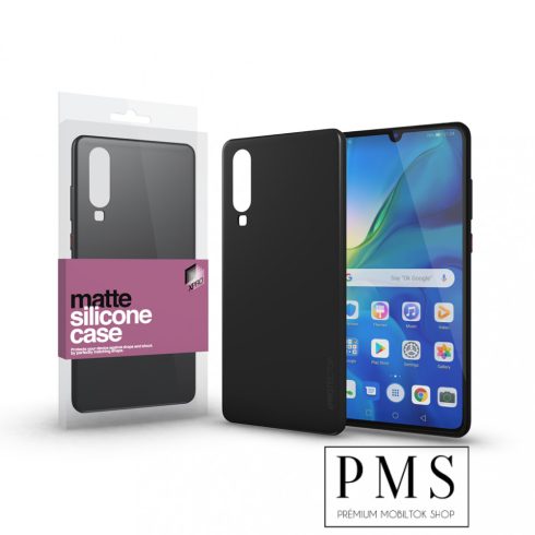 Huawei P30 Matte ultra vékony szilikon tok, Fekete