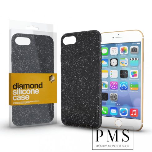 Apple iPhone 11 Pro Max Diamond (glitteres) prémium szilikon tok, Fekete