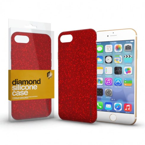 Apple iPhone 11 Pro Max Diamond (glitteres) prémium szilikon tok, Piros