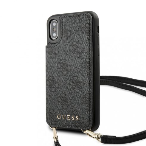 Apple iPhone 7 / 8 / SE (2020) Guess (GUHCI8CB4GG) Crossbody kártyatartós hátlapi tok, Szürke