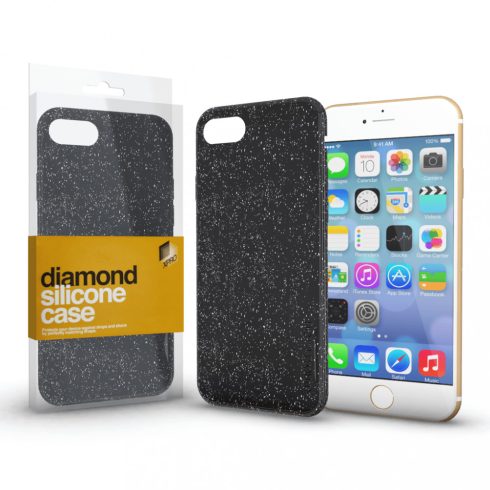 Apple iPhone 12 Pro Max Diamond (glitteres) prémium szilikon tok, Fekete
