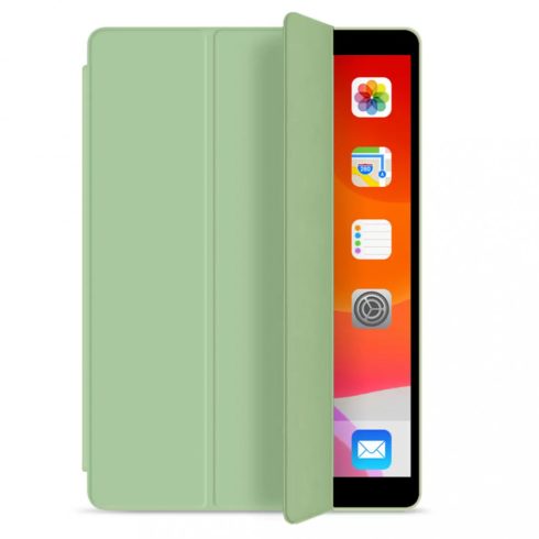 Apple iPad Mini 6 (2021) Smart Book flip tok pencil tartóval, átlátszó hátlappal, Mentazöld