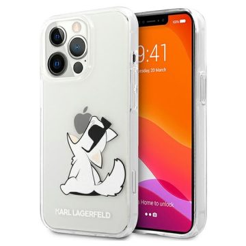   Apple iPhone 13 Pro Max Karl Lagerfeld (KLHCP13XCFNRC) Choupette Fun hátlapi tok, Átlátszó