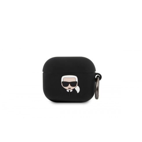 Karl Lagerfeld Apple AirPods 3 (KLACA3SILKHBK) Karl Head szilikon tok, Fekete