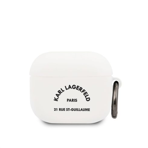 Karl Lagerfeld Apple AirPods 3 (KLACA3SILRSGWH) Rue St Guillaume szilikon tok, Fehér