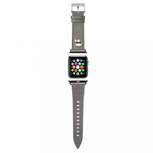 Apple Watch 38mm / 40mm / 41mm Karl Lagerfeld (KLAWMOKHG) Saffiano Karl Head óraszíj, Ezüst