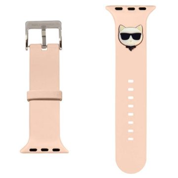   Apple Watch 38mm / 40mm / 41mm Karl Lagerfeld (KLAWMSLCP) Choupette Head óraszíj, Pink