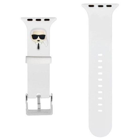 Apple Watch 42mm / 44mm / 45mm Karl Lagerfeld (KLAWLSLKW) Karl Head óraszíj, Fehér
