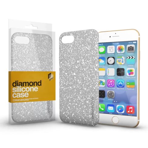 Samsung Galaxy A03 Diamond (glitteres) prémium szilikon tok, Ezüst