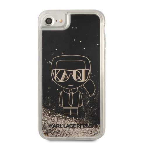 Apple iPhone 7 / 8 / SE (2020) / SE (2022) Karl Lagerfeld (KLHCI8LGGKBK) Liquid Glitter Gatsby hátlapi tok, Fekete