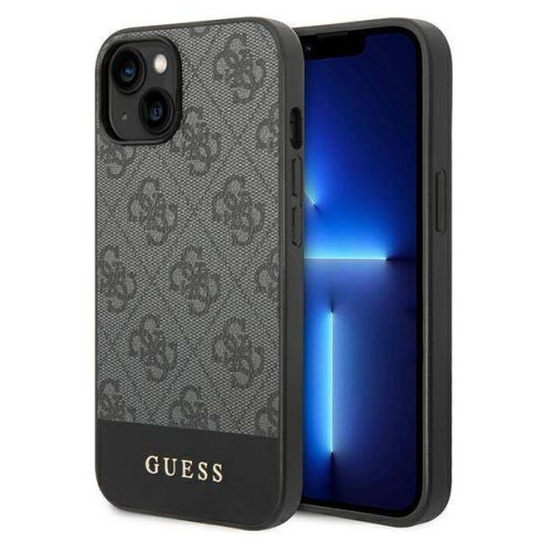 Apple iPhone 14 Plus Guess (GUHCP14MG4GLGR) 4G Stripe hátlapi tok, Szürke