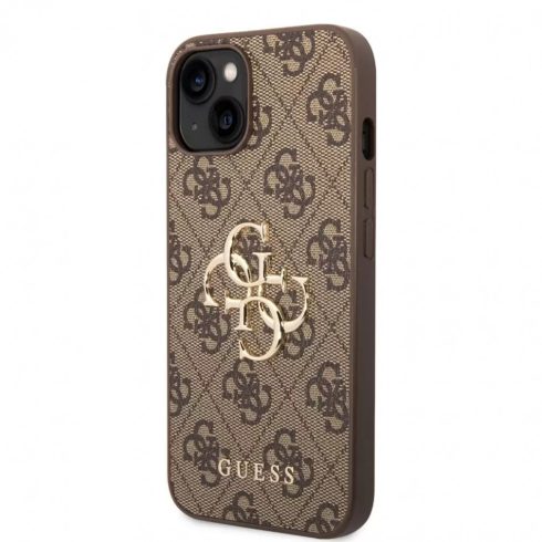 Apple iPhone 14 Guess (GUHCP14S4GMGBR) 4G Big Metal Logo hátlapi tok, Barna