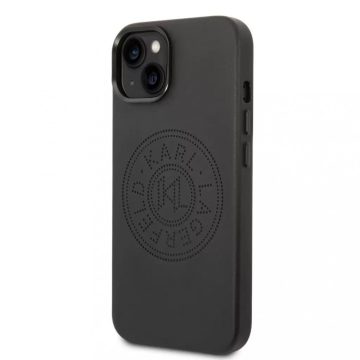   Apple iPhone 14 Plus Karl Lagerfeld (KLHCP14MFWHK) Perforated Logo hátlapi tok, Fekete