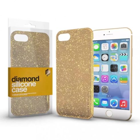 Apple iPhone 14 Diamond (glitteres) prémium szilikon tok, Arany