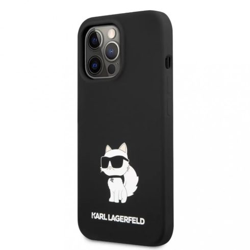 Apple iPhone 13 Pro Karl Lagerfeld (KLHCP13LSNCHBCK) Choupette szilikon tok, Fekete