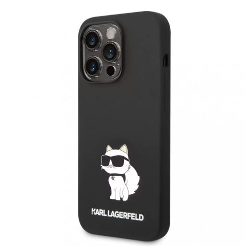 Apple iPhone 14 Pro Karl Lagerfeld (KLHCP14LSNCHBCK) Choupette szilikon tok, Fekete
