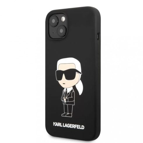 Apple iPhone 13 Karl Lagerfeld (KLHCP13MSNIKBCK) Ikonik szilikon tok, Fekete