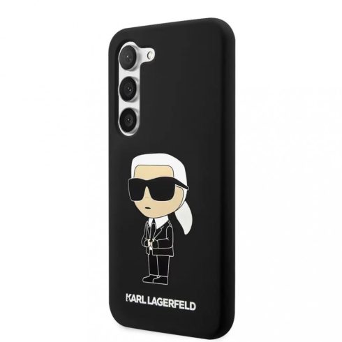 Samsung Galaxy S23 Karl Lagerfeld (KLHCS23SSNIKBCK) Ikonik szilikon tok, Fekete