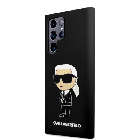 Samsung Galaxy S23 Ultra Karl Lagerfeld (KLHCS23LSNIKBCK) Ikonik szilikon tok, Fekete