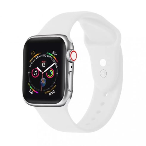 Apple Watch szilikon sport szíj (38mm/40mm/41mm), Fehér