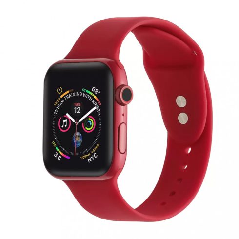 Apple Watch szilikon sport szíj (42mm/44mm/45mm/49mm), Piros