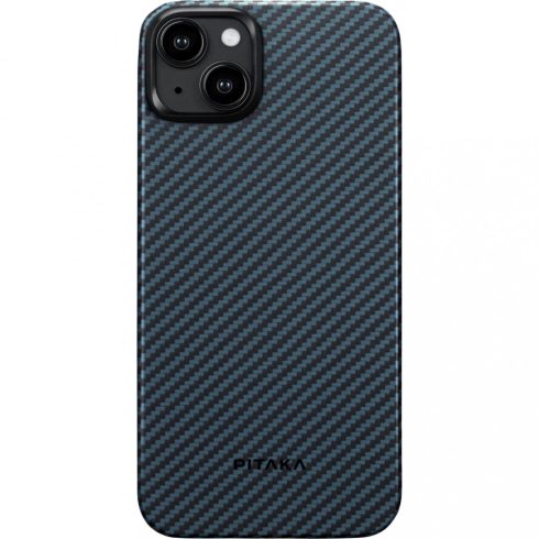 Apple iPhone 15 Pitaka MagEZ Case 4 Aramid 1500D Twill tok - MagSafe rögzítéssel, Fekete/Kék