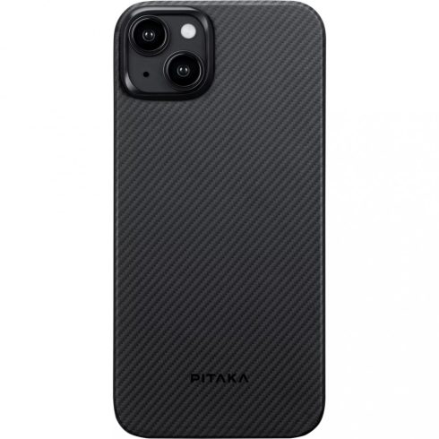 Apple iPhone 15 Pitaka MagEZ Case 4 Aramid 600D Twill tok - MagSafe rögzítéssel, Fekete/Szürke