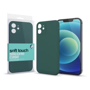   Apple iPhone 16 Pro Soft Touch Slim prémium szilikon tok, Sötétzöld