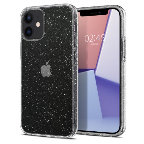 Apple iPhone 12 / 12 Pro Spigen Liquid Crystal Glitter Crystal Quartz szilikon tok, Átlátszó