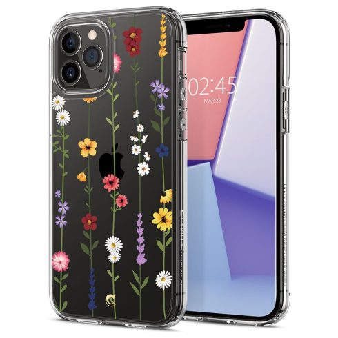 Apple iPhone 12 Pro Max Spigen Ciel Cyrill Cecile Flower Garden szilikon tok, Átlátszó