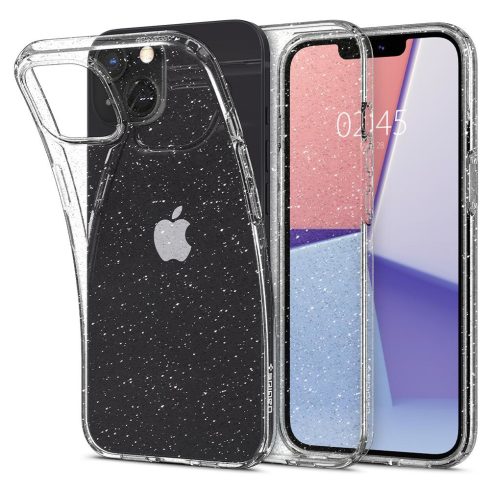 Apple iPhone 13 Spigen Liquid Crystal Glitter Crystal Quartz szilikon tok, Átlátszó