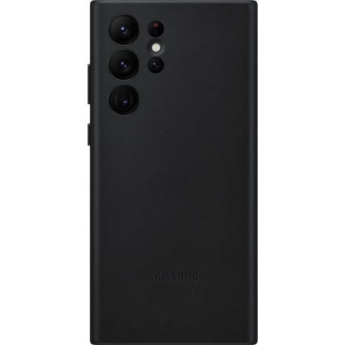 Samsung Galaxy S22 Ultra GYÁRI bőr hátlap (EF-VS908LB), Fekete