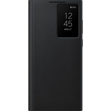   Samsung Galaxy S22 Ultra GYÁRI Clear View flip tok (EF-ZS908CB), Fekete