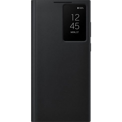 Samsung Galaxy S22 Ultra GYÁRI Clear View flip tok (EF-ZS908CB), Fekete