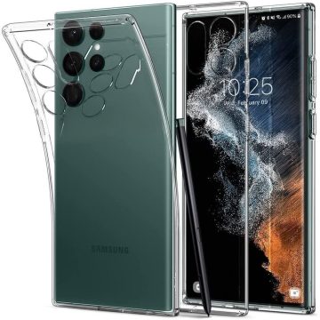   Samsung Galaxy S22 Ultra Spigen Liquid Crystal Crystal Clear szilikon hátlapi tok, Átlátszó