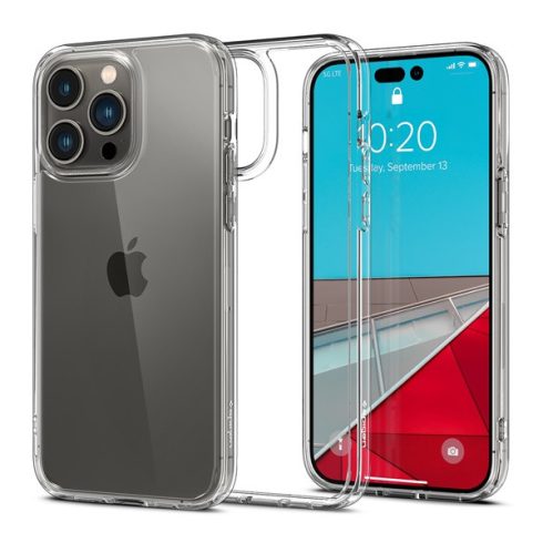 Apple iPhone 14 Pro Max Spigen Ultra Hybrid Crystal Clear szilikon hátlapi tok, Átlátszó