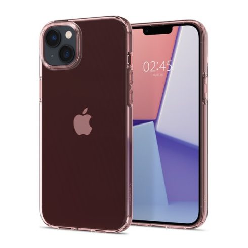 Apple iPhone 14 Spigen Crystal Flex Rose Crystal szilikon tok, Rózsaszín/Átlátszó