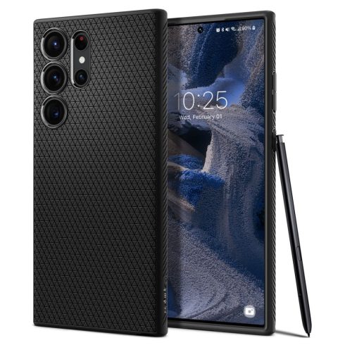 Samsung Galaxy S23 Ultra Spigen Liquid Air Matte Black szilikon tok, matt Fekete