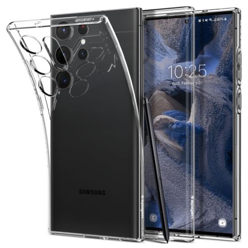 Samsung Galaxy S23 Ultra Spigen Liquid Crystal Crystal Clear szilikon hátlapi tok, Átlátszó