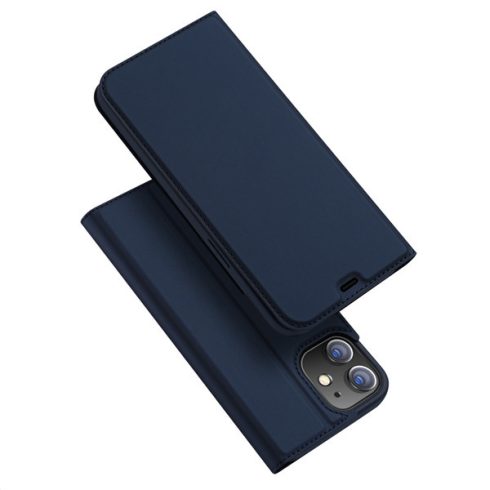 Apple iPhone 12 Mini Dux Ducis Skin Pro bőr hatású wallet típusú flip tok, Sötétkék