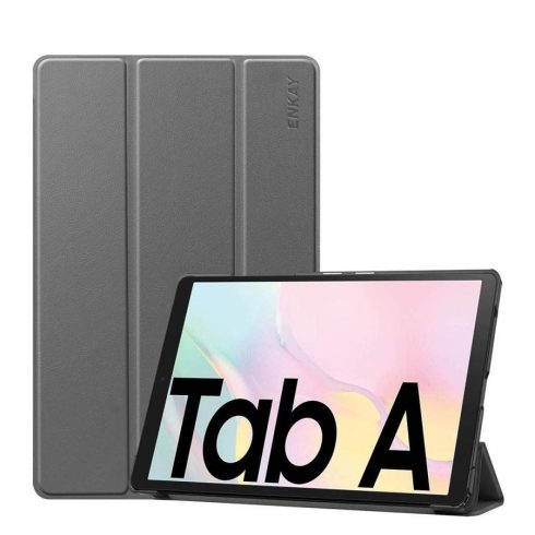 Samsung Galaxy Tab A7 10.4" (2020) ENKAY bőr hatású tablet tok, Szürke