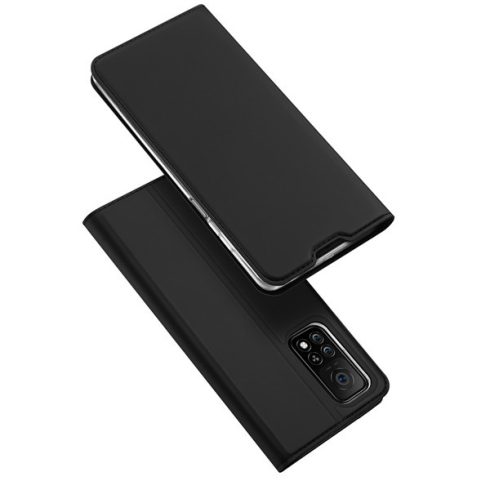 Xiaomi Mi 10T Pro Dux Ducis Skin Pro bőr hatású wallet típusú flip tok, Fekete