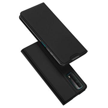   Huawei P Smart (2021) Dux Ducis Skin Pro bőr hatású wallet típusú flip tok, Fekete
