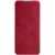 OnePlus Nord N10 5G NILLKIN QIN bőr hatású wallet típusú flip tok, Piros