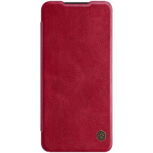 Samsung Galaxy A12 NILLKIN QIN bőr hatású wallet típusú flip tok, Piros