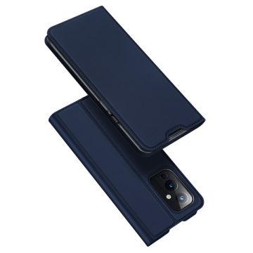   OnePlus 9 Dux Ducis Skin Pro bőr hatású wallet típusú flip tok, Sötétkék