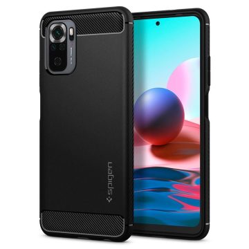   Xiaomi Redmi Note 10 / 10s Spigen Rugged Armor Black szilikon hátlapi tok, Fekete