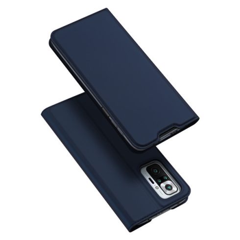 Xiaomi Redmi Note 10 Pro Dux Ducis Skin Pro bőr hatású wallet típusú flip tok, Sötétkék