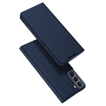   Samsung Galaxy S21 FE Dux Ducis Skin Pro bőr hatású wallet típusú flip tok, Sötétkék