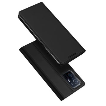   Xiaomi 11T / 11T Pro Dux Ducis Skin Pro bőr hatású wallet típusú flip tok, Fekete